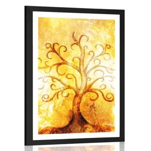 Plakát s paspartou strom života