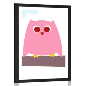 Plakát s paspartou roztomilé sovičky