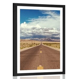 Plakát s paspartou cesta v poušti