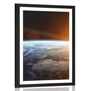 Plakát s paspartou pohled na planetu z vesmíru