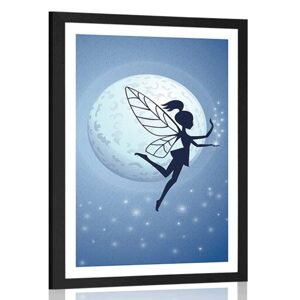 Plakát s paspartou víla v měsíčním svitu