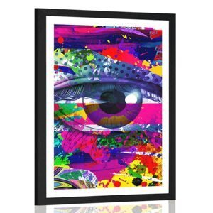 Plakát s paspartou lidské oko v pop-art stylu