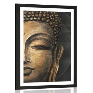 Plakát s paspartou tvář Buddhy