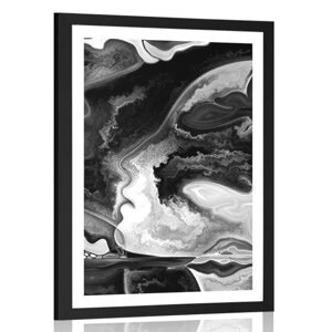 Plakát s paspartou mystická silueta v černobílém provedení