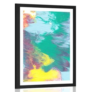 Plakát s paspartou abstrakce v pastelových barvách