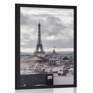 Plakát pohled na Paříž z jednoduché ulice