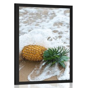 Plakát ananas ve vlně oceánu