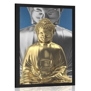 Plakát meditující Buddhové