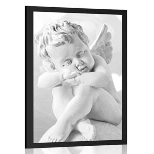 Plakát černobílý andílek
