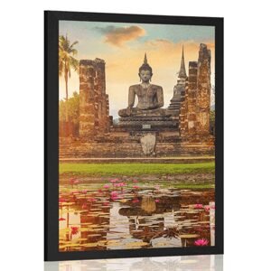 Plakát socha Buddhy v parku Sukhothai
