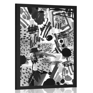 Plakát černobílá pop art abstrakce