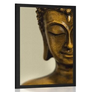 Plakát bronzová hlava Buddhy