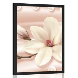 Plakát luxusní magnolie s perlami