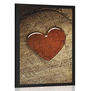 Plakát srdce na pařezu