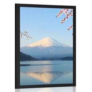 Plakát výhled z jezera na Fuji