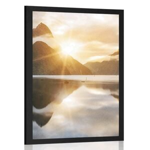 Plakát krásný východ slunce na Novém Zélandu