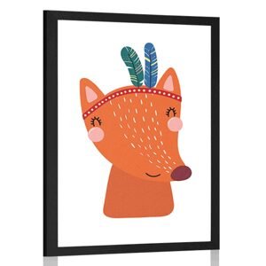 Plakát roztomilá liška s peříčky