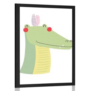 Plakát roztomilý krokodýl s peříčky