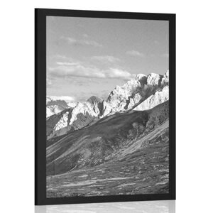 Plakát nádherný výhled z hor v černobílém provedení