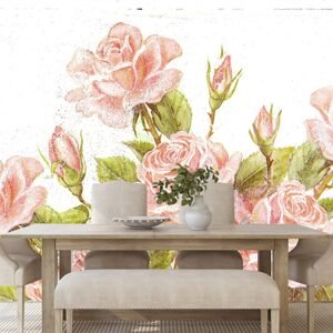 Samolepící tapeta vintage kytice růží