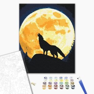 Malování podle čísel vlk za úplňku měsíce