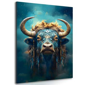 Obraz modro-zlatý buvol