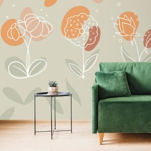 Samolepící tapeta minimalistické květiny v decentních tónech