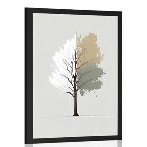 Plakát minimalistický vícebarevný strom