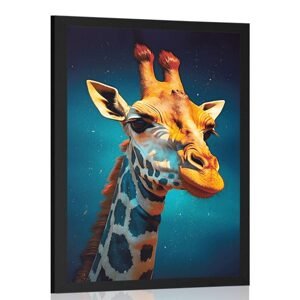 Plakát modro-zlatá žirafa