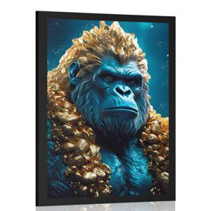 Plakát modro-zlatá gorila