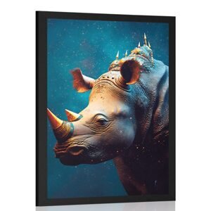 Plakát modro-zlatý nosorožec