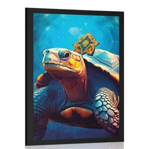 Plakát modro-zlatá želva