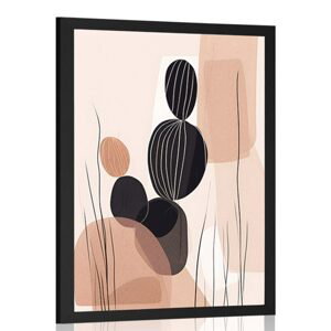 Plakát abstraktní botanické tvary kaktus