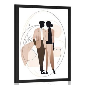 Plakát abstraktní tvary elegantní pár