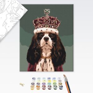 Malování podle čísel pes s korunou