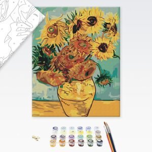 Malování podle čísel inspirace Vincent van Gogh - Slunečnice