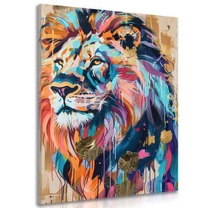 Obraz lev s imitací malby