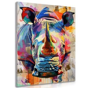 Obraz nosorožec s imitací malby