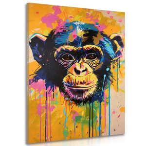 Obraz opice s imitací malby