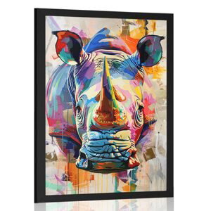 Plakát nosorožec s imitací malby