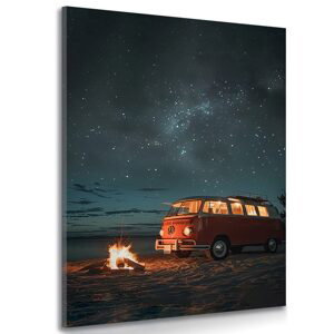 Obraz plážový táborák pod noční oblohou - Volkswagen T1