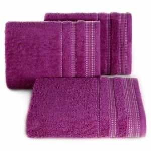 Bavlněný froté ručník s proužky SILVIA 50x90 cm, fialová, 500 gr Mybesthome Varianta: ručník - 1 kus 50x90 cm