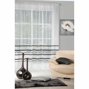Dekorační vzorovaná záclona na řasící pásku GABI krémová/šedá 295x250 cm MyBestHome