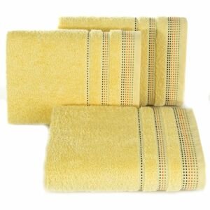 Bavlněný froté ručník s proužky SILVIA 50x90 cm, žlutá, 500 gr Mybesthome Varianta: ručník - 1 kus 50x90 cm