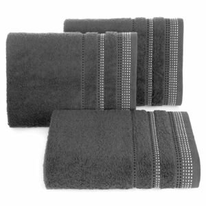 Bavlněný froté ručník s proužky SILVIA 50x90 cm, tmavě šedá, 500 gr Mybesthome Varianta: ručník - 1 kus 50x90 cm