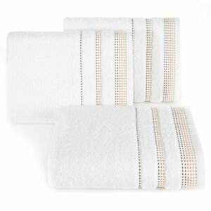 Bavlněný froté ručník s proužky SILVIA 50x90 cm, bílá, 500 gr Mybesthome Varianta: ručník - 1 kus 50x90 cm