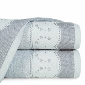 Bavlněný froté ručník s bordurou SAMOA 50x90 cm, stříbrná, 450 gr Mybesthome Varianta: ručník - 1 kus 50x90 cm