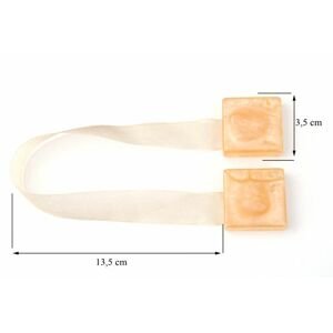 Dekorační ozdobná spona na závěsy s magnetem SAMY světle oranžová, 3,5x3,5 cm Mybesthome - cena je za 2 kusy v balení