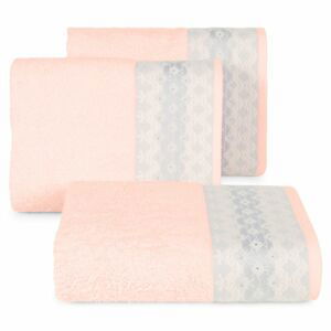 Bavlněný froté ručník s bordurou a zirkony MOLY 50x90 cm, světle růžová, 480 gr Mybesthome Varianta: ručník - 1 kus 50x90 cm