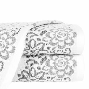 Bavlněný froté ručník se vzorem SAM 50x90 cm, bílá/šedá, 500 gr Mybesthome Varianta: ručník - 1 kus 50x90 cm